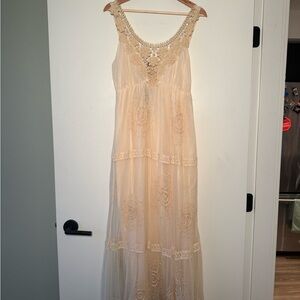 Cream Lace Maxi Dress